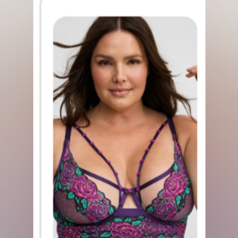 Torrid Vibrant Floral Lace Bra